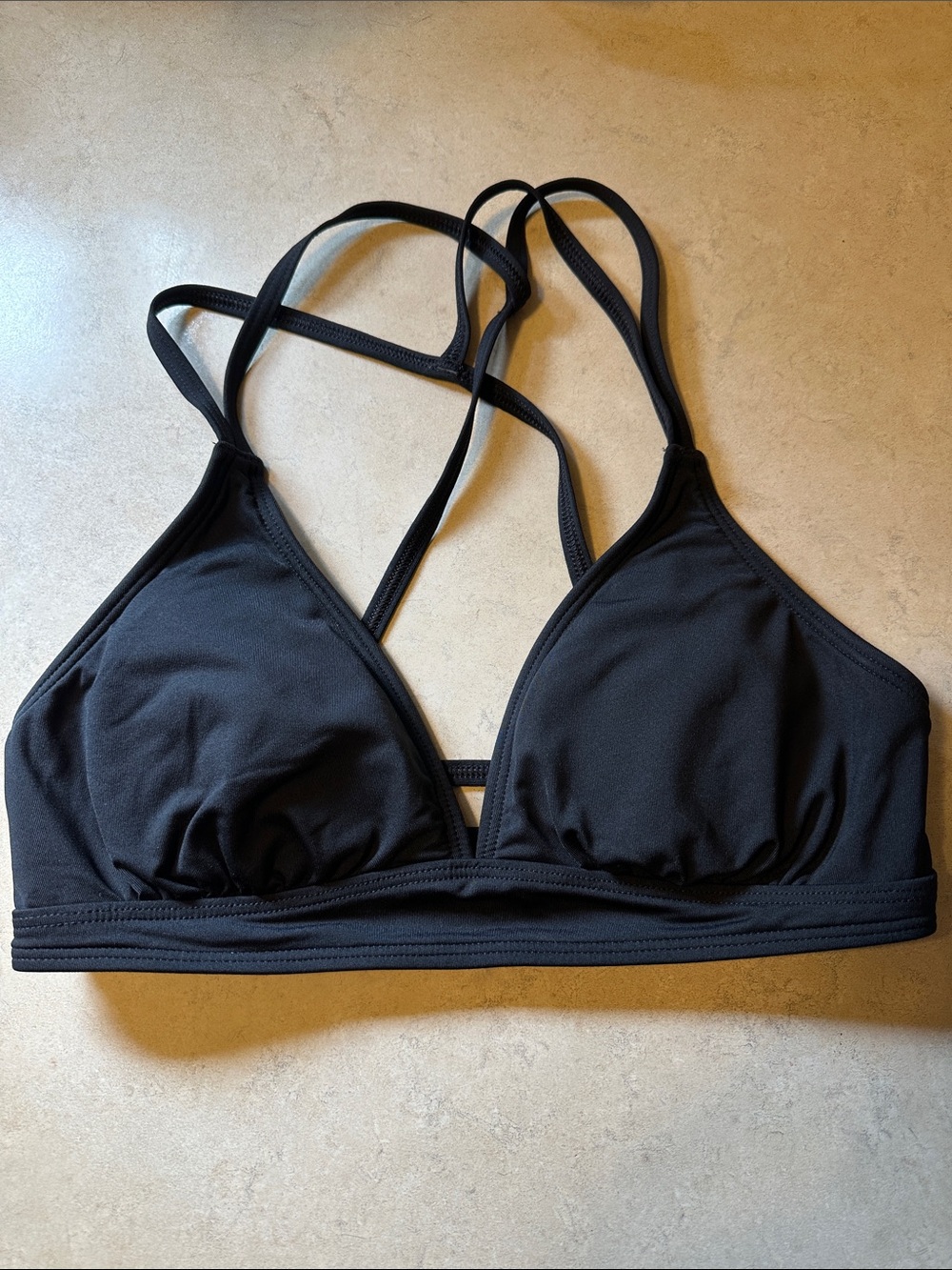 Athleta Black Strappy Triangle Bikini Top